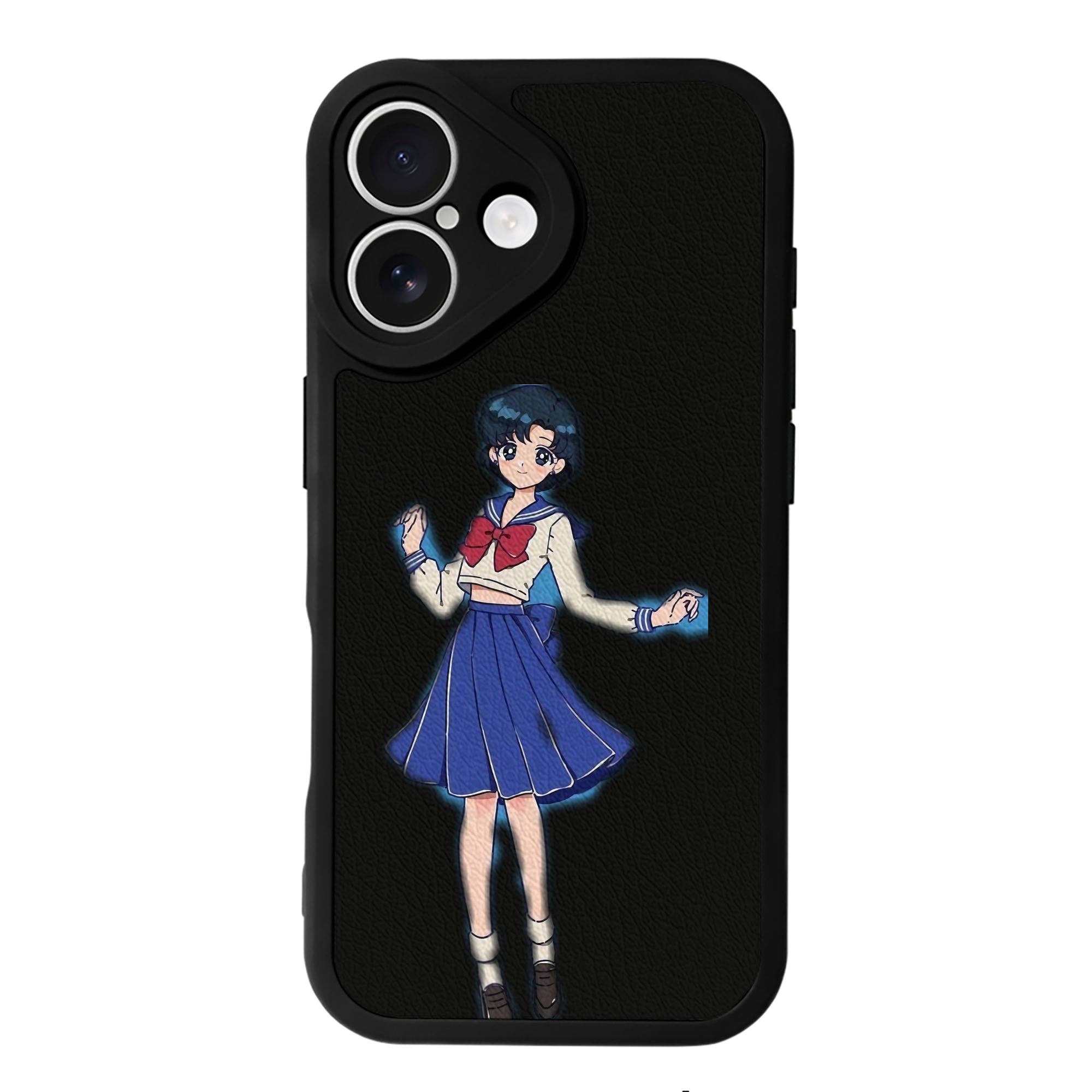 （画像用） 美少女戦士セーラームーン 水野 亜美 みずの あみ Sailor Moon Mizuno Ami 【iPhone 16シリーズ対応】シリコンスマホケース（レザー調） 材質：シリコン